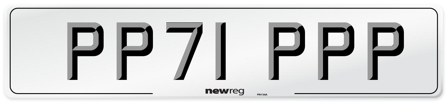 PP71 PPP Number Plate from New Reg